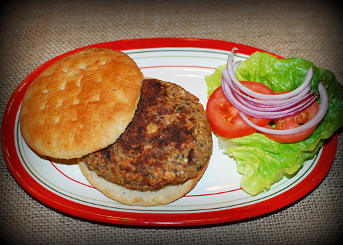 chickpea, cheese and onion veggie burger