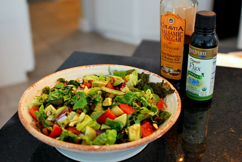 salad w/ balsamic and flax oill