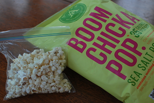 Our favorite Boom Chicka Pop Popcorn - just Non-GMO popcorn, sunflower oil & sea salt.  