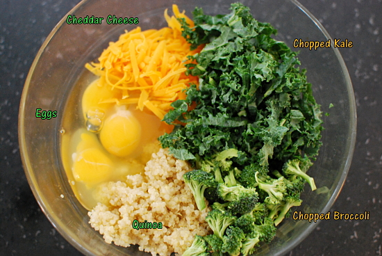 Eggs, Cheddar, Kale, Broccoli and Quinoa