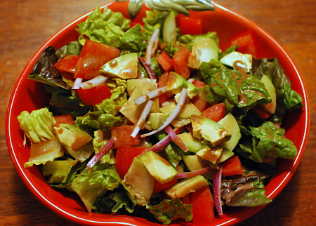 salad with awesome balsamic dressing