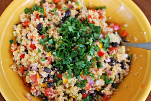 southwestern quinoa salad with fresh cilantro