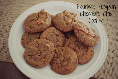 flourless pumpkin chocolate chip cookies