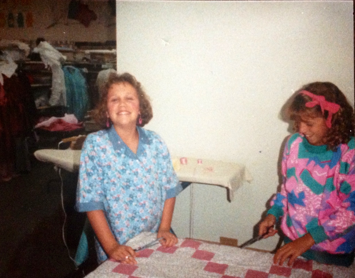 Me, at 11-years-old, making my very first quilt.